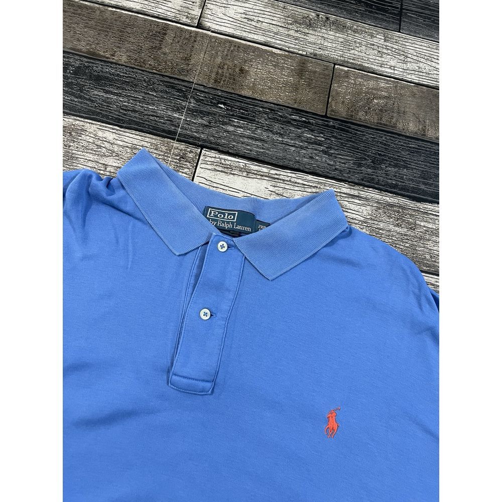 Polo Ralph Lauren Polo Shirt‎  2XB Blue Short Sleeve Red Pony Logo Men